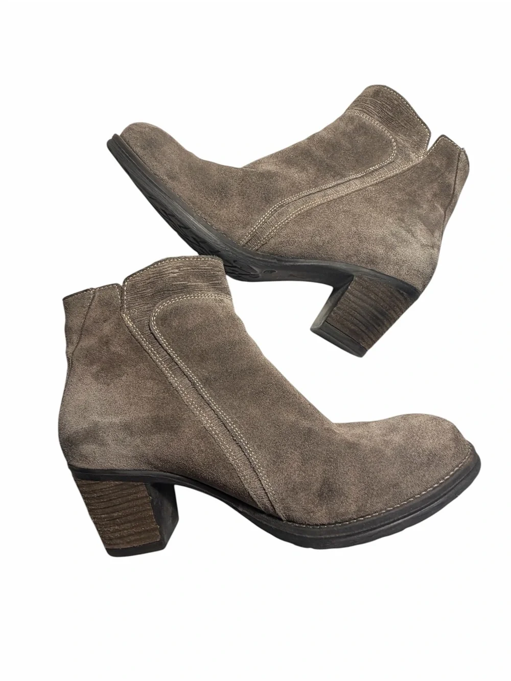 Taos Dille Suede Ankle Booties in Taupe Made in Potugal - Women 11